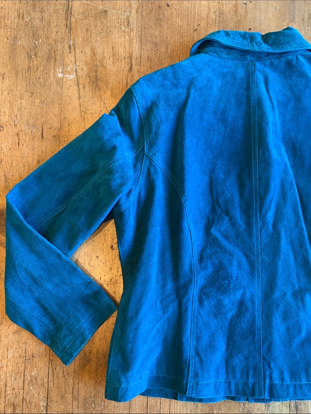 Chico's Teal Suede Snap Jacket - Picture 9 of 16